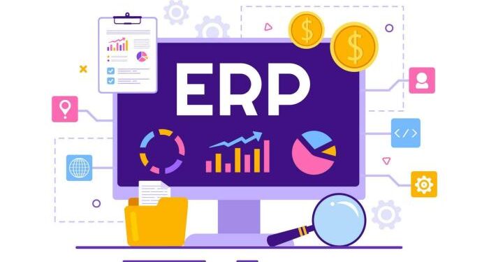 ERP Enterprise Resource Planning System Vector Illustration with ...